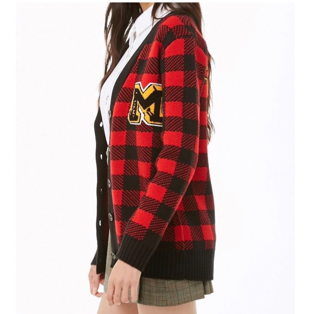 Forever 21 x Disney Mickey Mouse Checkered Cardigan